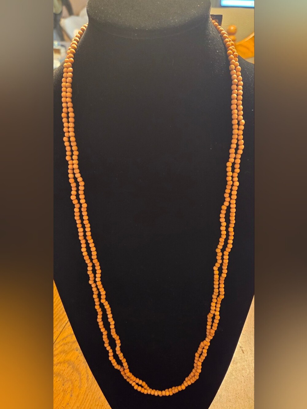 Vintage NWT 2 Wood Bead Necklaces